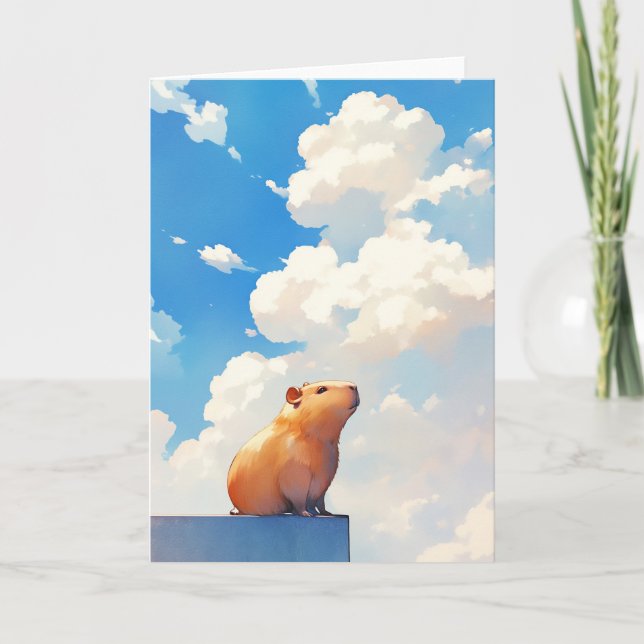 Thoughtful Capybara Card (Front)