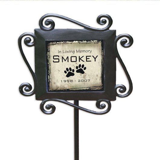 Thoughtful Ceramic Pet Memorial Garden Stake (Front)