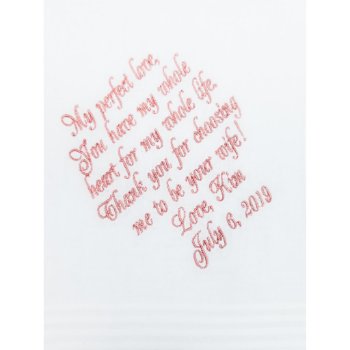 Thoughtful Embroidered White Handkerchief by EllaWinston at Zazzle