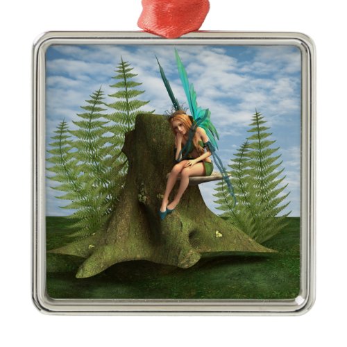Thoughtful Fairy Metal Ornament