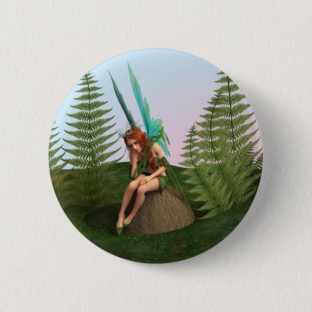 Thoughtful Fairy Pinback Button (Front)