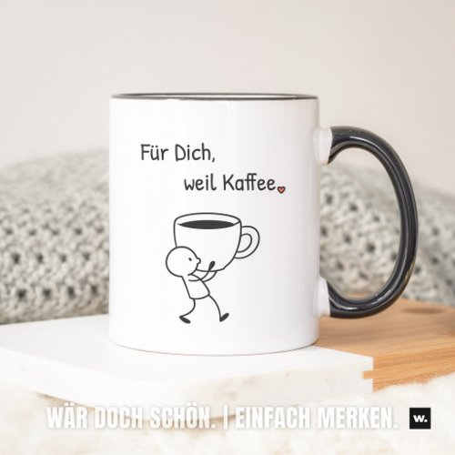 Thoughtful gesture: 'For you, because coffee.' Gif Mug