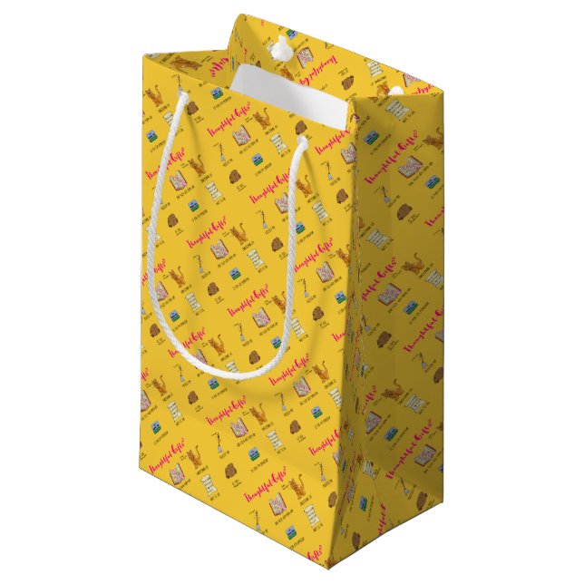 Thoughtful Gifts Funny Christmas Cartoon Small Gift Bag (Front Angled)