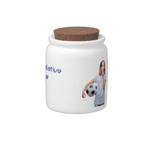 Thoughtful Girl & Soccer Ball Candy Jar
