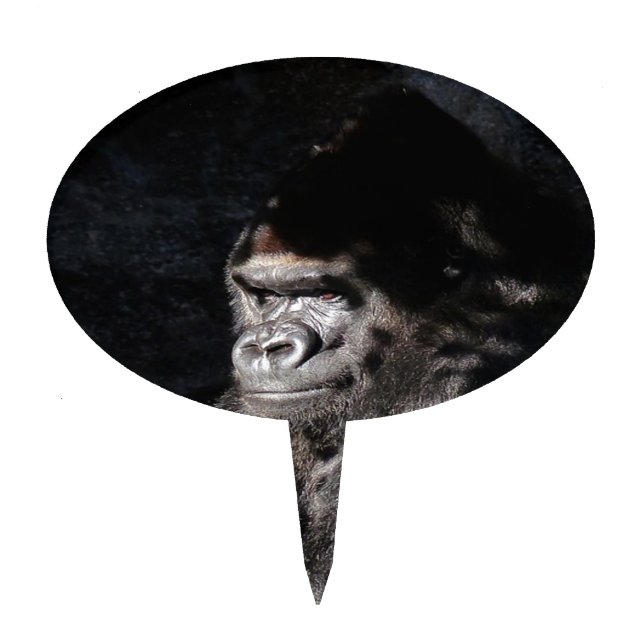 Thoughtful  Gorilla Cake Topper (Front)
