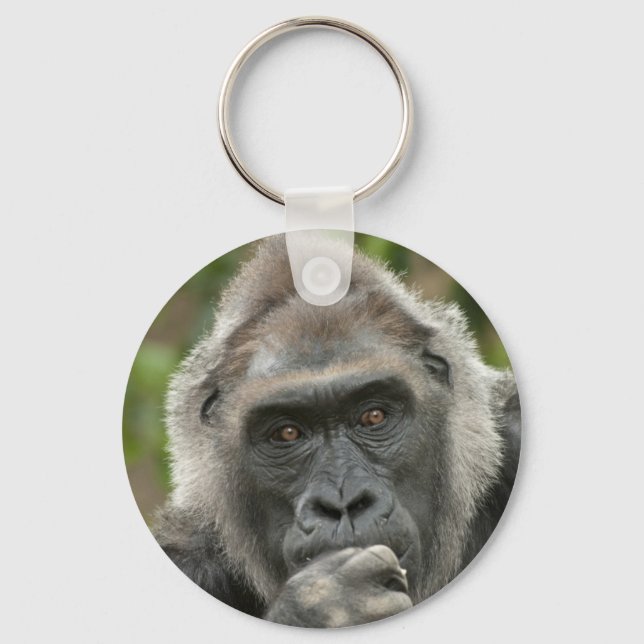 Thoughtful Gorilla Keychain (Front)