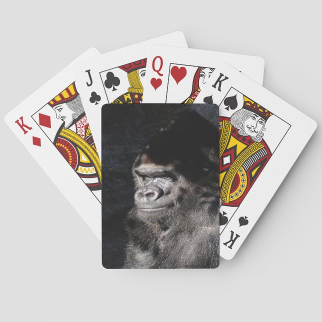Thoughtful  Gorilla Poker Cards (Back)