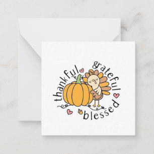 Thoughtful Grateful Blessed Thanksgiving Funny  Note Card