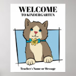 Thoughtful Kitten Teacher's Welcome Poster