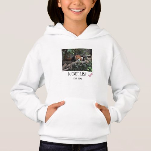 Thoughtful Red Panda and witty Bucket List Hoodie