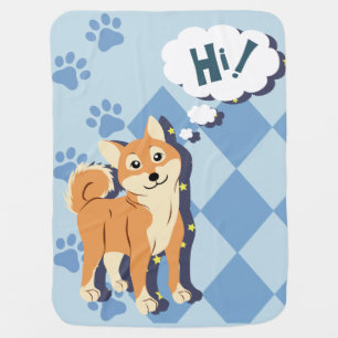 Thoughtful Shiba Inu Baby Blanket