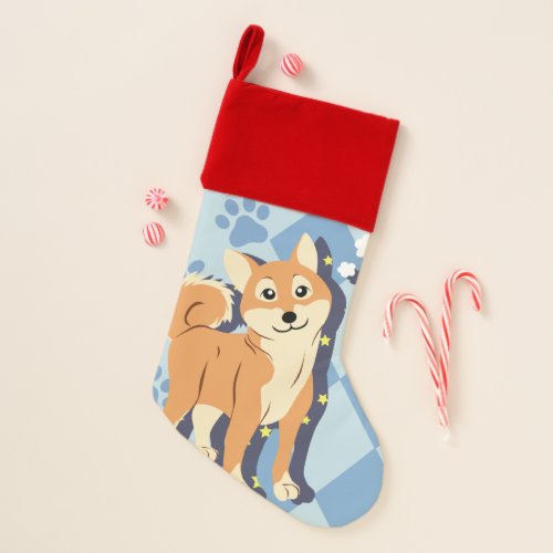 Thoughtful Shiba Inu Christmas Stocking