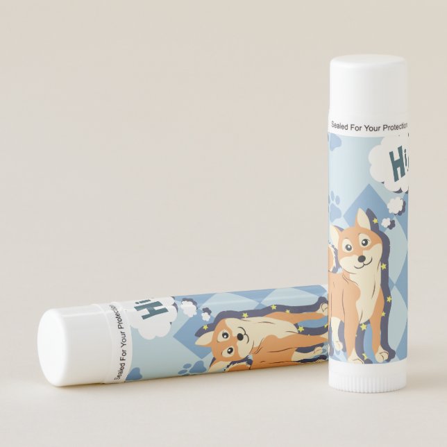 Thoughtful Shiba Inu Lip Balm (Front)