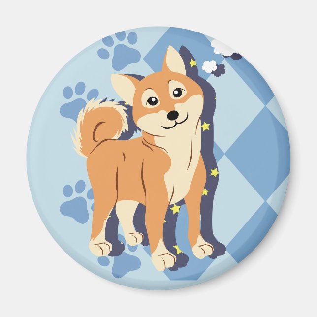 Thoughtful Shiba Inu Magnet (Front)