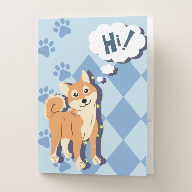 Thoughtful Shiba Inu Pocket Folder (Front)