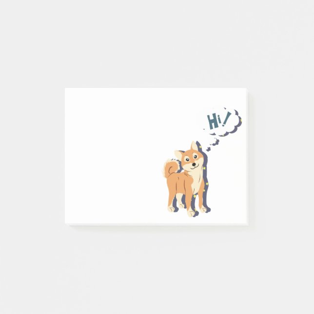 Thoughtful Shiba Inu Post-it Notes (Front)