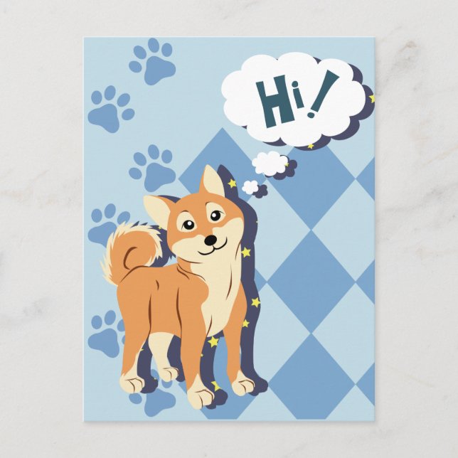 Thoughtful Shiba Inu Postcard (Front)