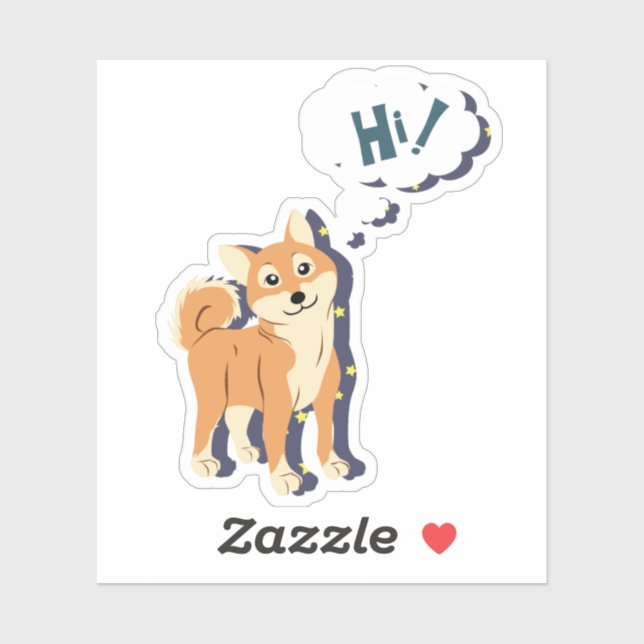 Thoughtful Shiba Inu Sticker (Sheet)