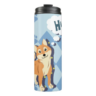 Thoughtful Shiba Inu Thermal Tumbler