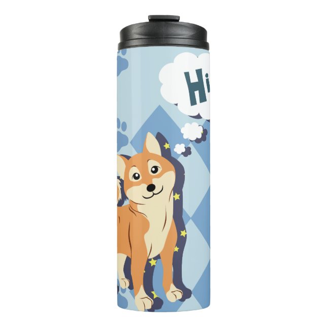 Thoughtful Shiba Inu Thermal Tumbler (Front)