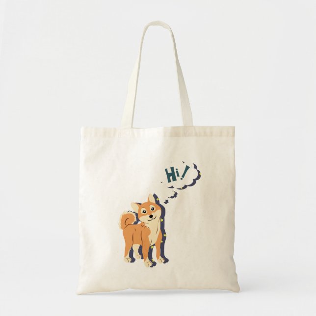 Thoughtful Shiba Inu Tote Bag (Front)