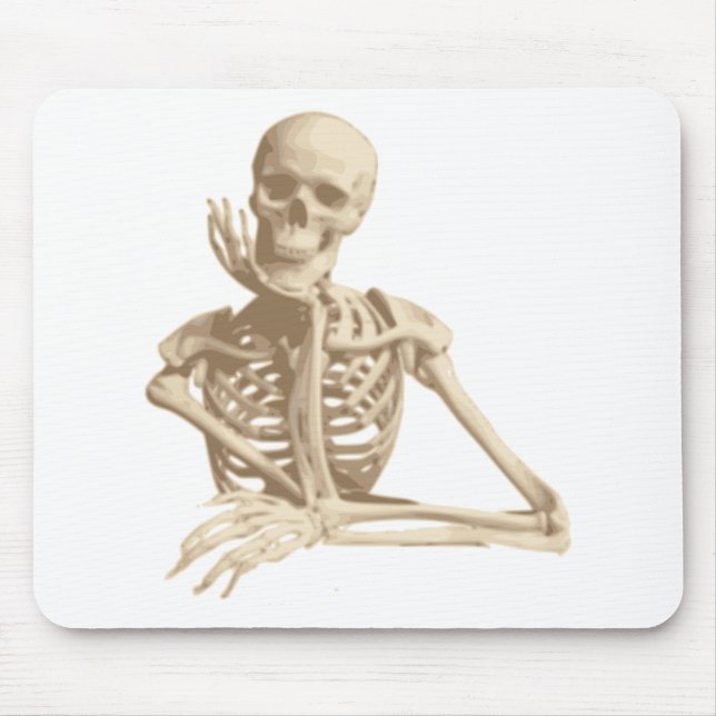 Thoughtful Skeleton Mouse Pad (Front)