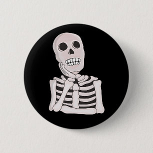 Thoughtful Skull Button