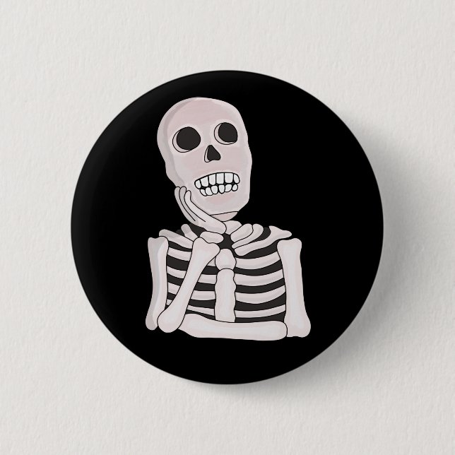 Thoughtful Skull Button (Front)
