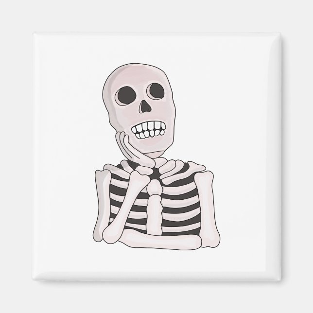 Thoughtful Skull Magnet (Front)
