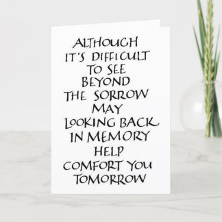 ***THOUGHTFUL SYMPATHY*** FRIEND OR FAMILY CARD