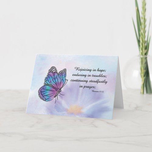 Thoughts and Prayers in Difficult Time Butterfly Card