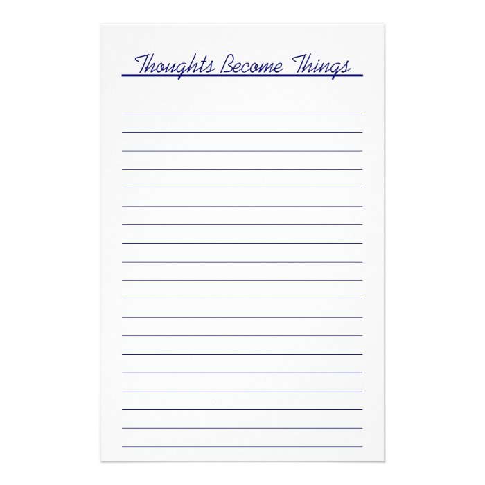 Thoughts Become Things Custom Stationery