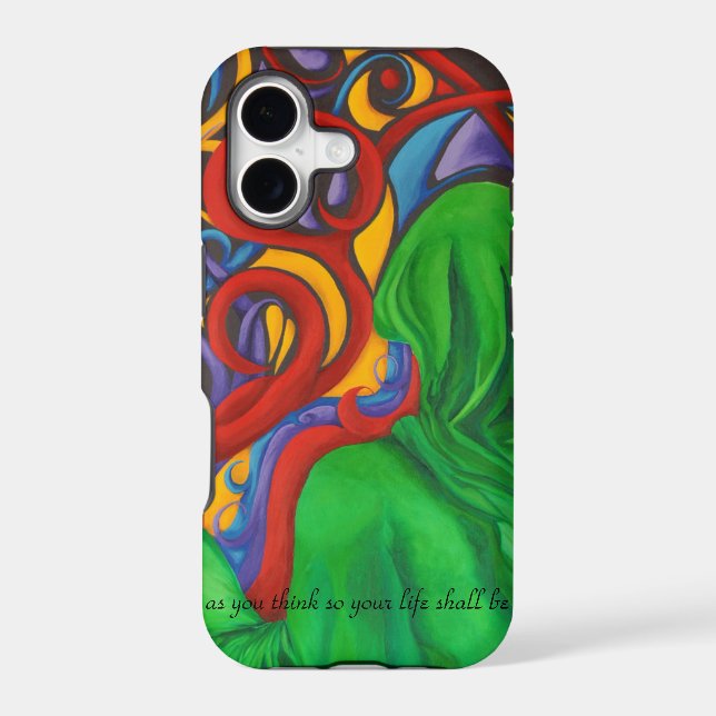 Thoughts create -original art  iphone case (Back)