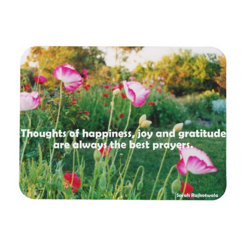 Thoughts of Happiness  Inspirational Quote Magnet