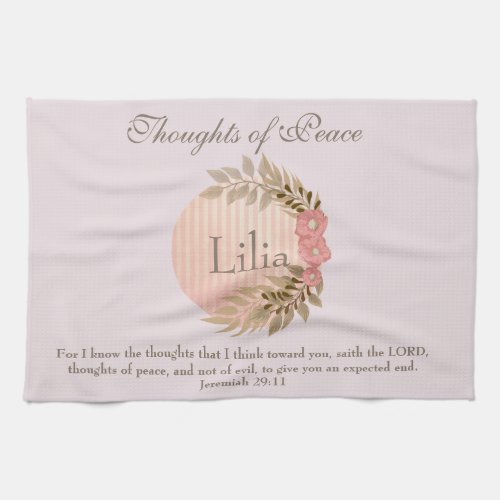 Thoughts of Peace Floral Kitchen Towel