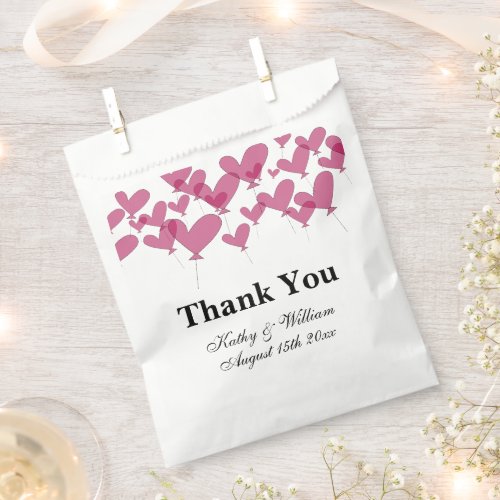 Thousand and one red heart balloons cute wedding favor bag
