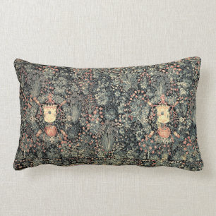 Thousand Flowers Medieval Tapestry Lumbar Pillow