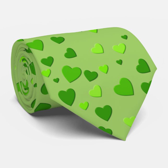 thousand hearts for you with green background tie (Rolled)