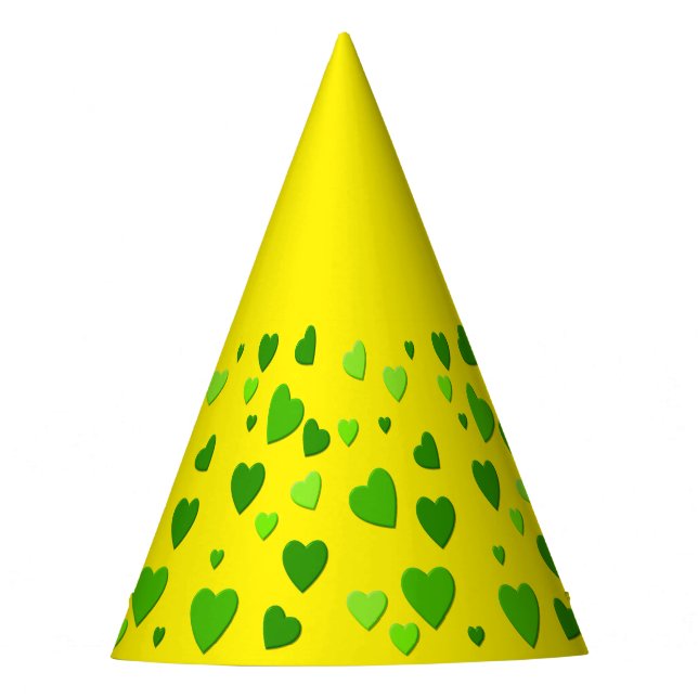 thousand hearts for you with yellow background party hat (Front)