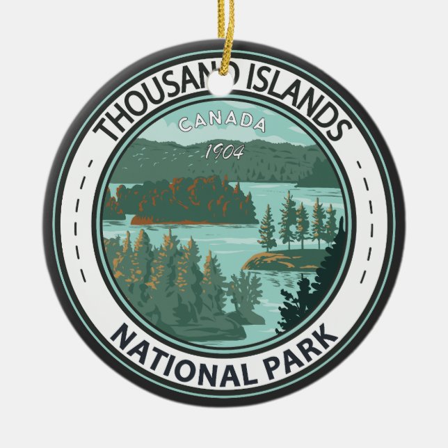 Thousand Islands National Park Canada Badge Ceramic Ornament (Front)