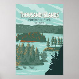 Thousand Islands National Park Canada Vintage Poster