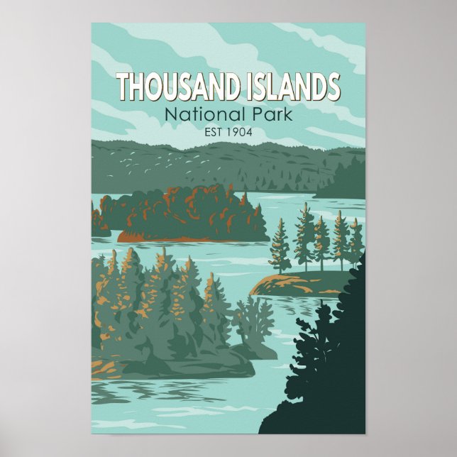 Thousand Islands National Park Canada Vintage Poster (Front)