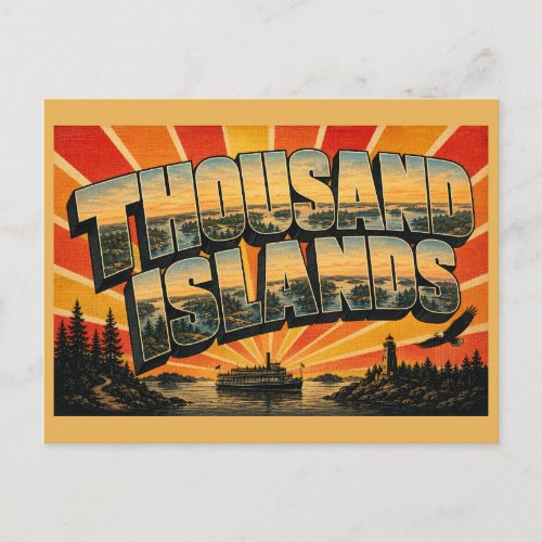 Thousand Islands New York River Islands Forest Art Postcard