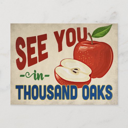 Thousand Oaks California Apple _ Vintage Travel Postcard