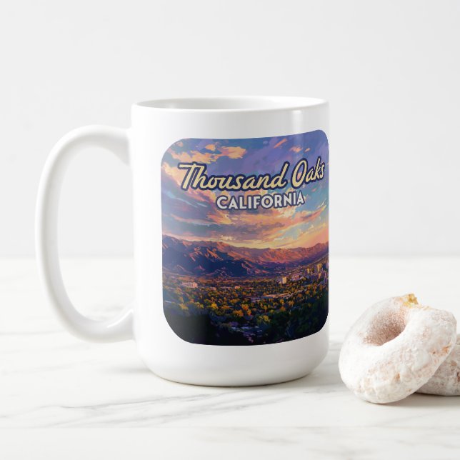 Thousand Oaks California Los Angeles Ventura Coffee Mug (With Donut)