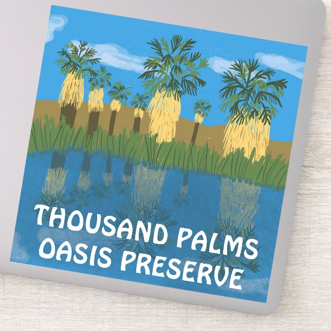 Thousand Palms Oasis Preserve Desert California Sticker (Detail)