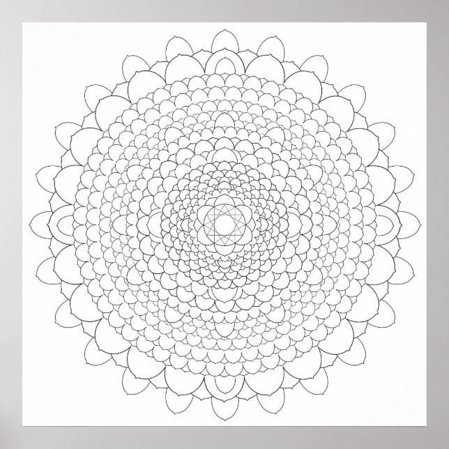 Thousand Petal Lotus Mandala Poster (Front)