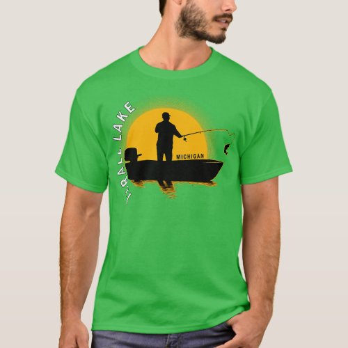 Thrall Lake Fishing Michigan Sunrise T_Shirt