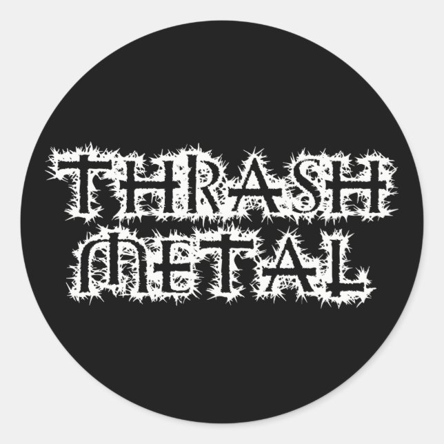 Thrash Metal Classic Round Sticker (Front)
