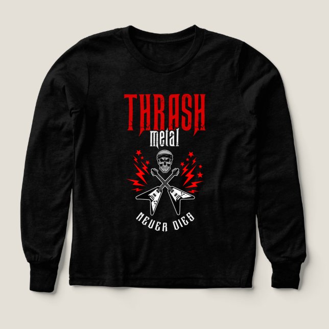 Thrash Metal Never Dies Tri-Blend Shirts (Design Front)